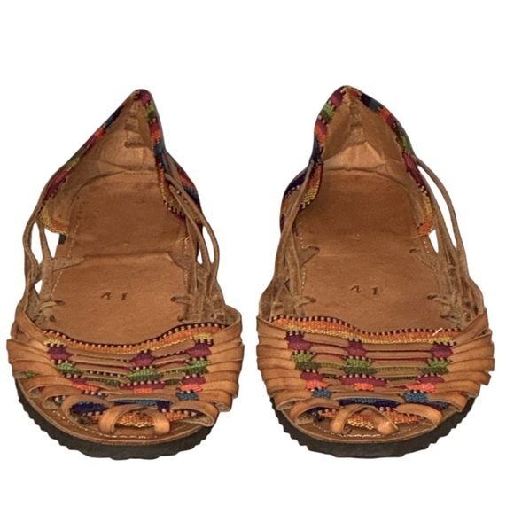 Mexican Huarache Colorful Woven Flats sandals - Picture 2 of 5